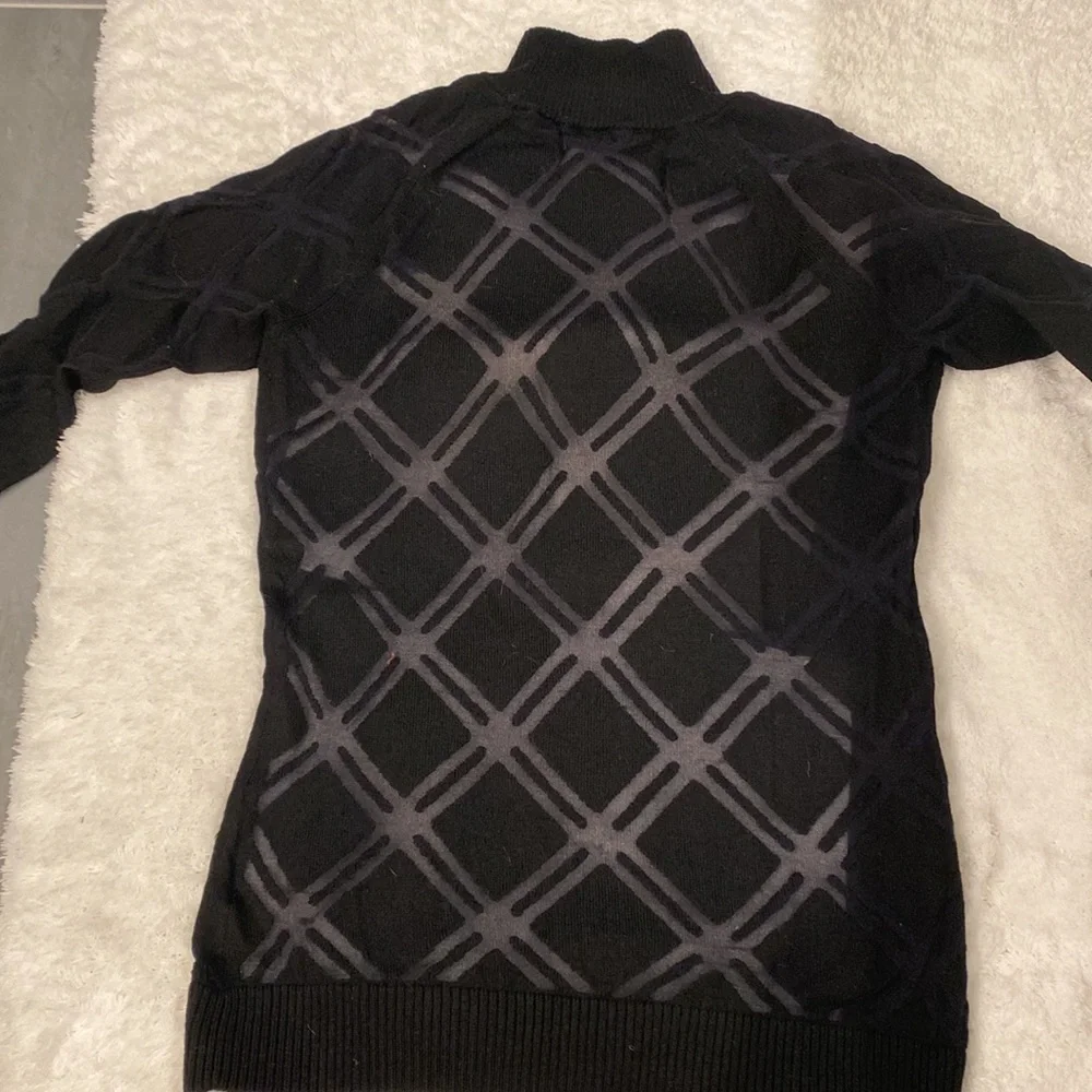 L.A.M.B. Black sheer knit top - Picture 6 of 8